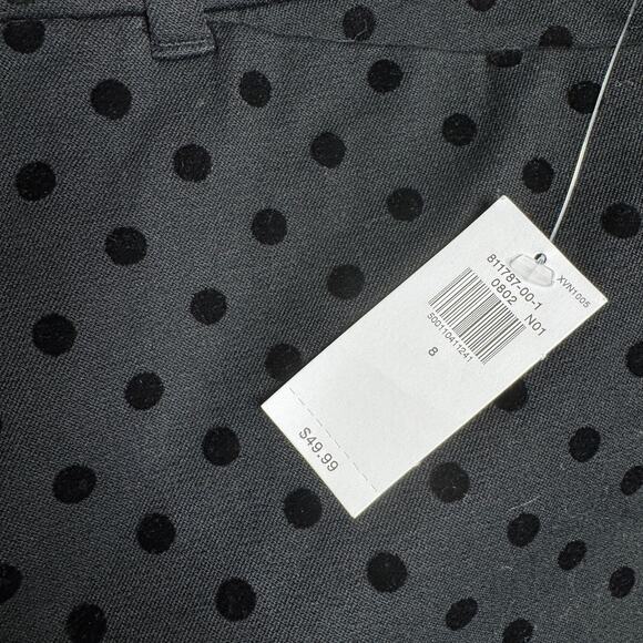Old Navy Pixie Skinny High Rise Secret Pockets NWT Sz 8 Black Velvet Polka Dot - Picture 4 of 10